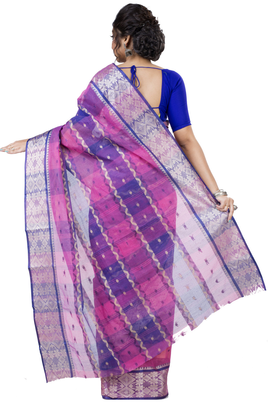 Purple Pure Cotton SonaJhuri Desiging Tant Saree (119)